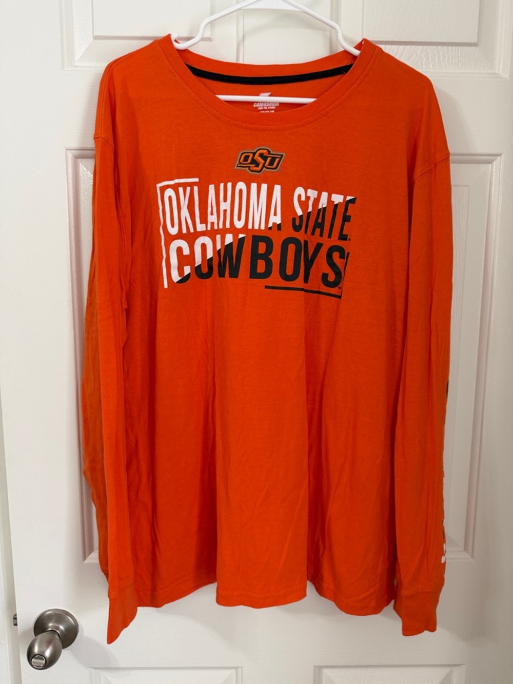 Oklahoma State University Crew Neck Long Sleeve Mens Tee
